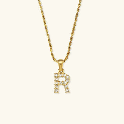 [AuraEcho]Maeve Letter Initial Diamond Necklace