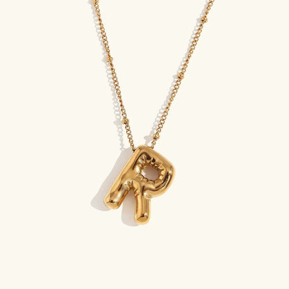 [AuraEcho]Balloon Gold Initial Necklace