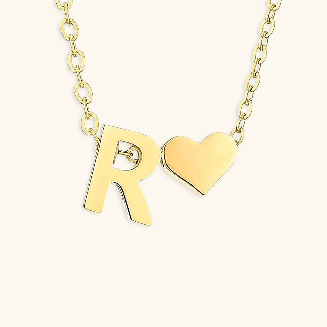 [AuraEcho]Ria Initial Letter Gold Necklace