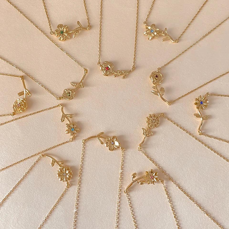 [AuraEcho]Maribelle Birth Flower Gold Necklace