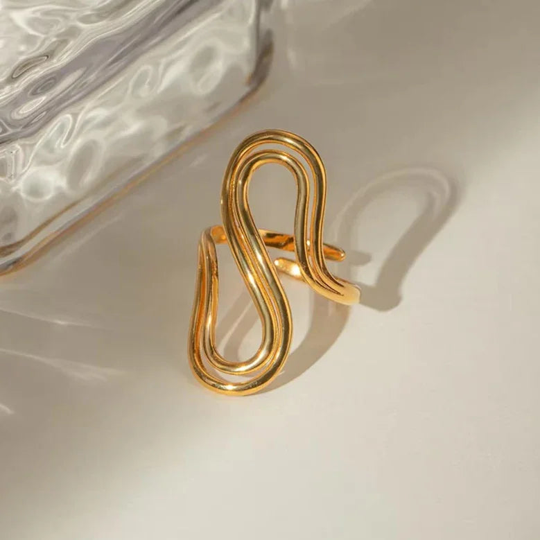 [AuraEcho]Halle Abstract Gold Ring