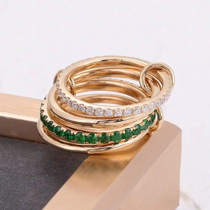 [AuraEcho]Imani Stacked Diamond Ring