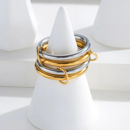 [AuraEcho]Alexandria Two-Tone Stacked Ring