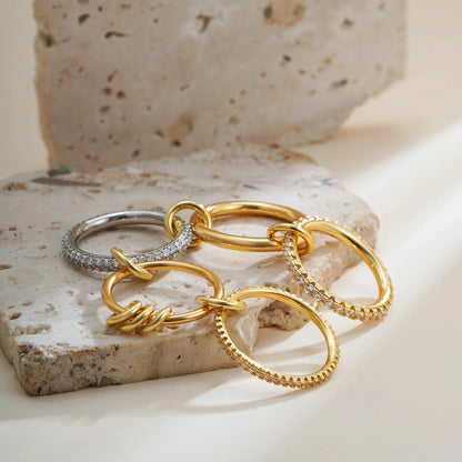 [AuraEcho]Blaise Stacked Diamond Ring