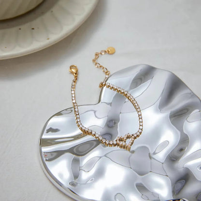[AuraEcho]Patrice Diamond Heart Bracelet