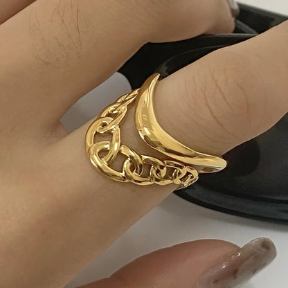 [AuraEcho]Paisley Gold Arc Ring