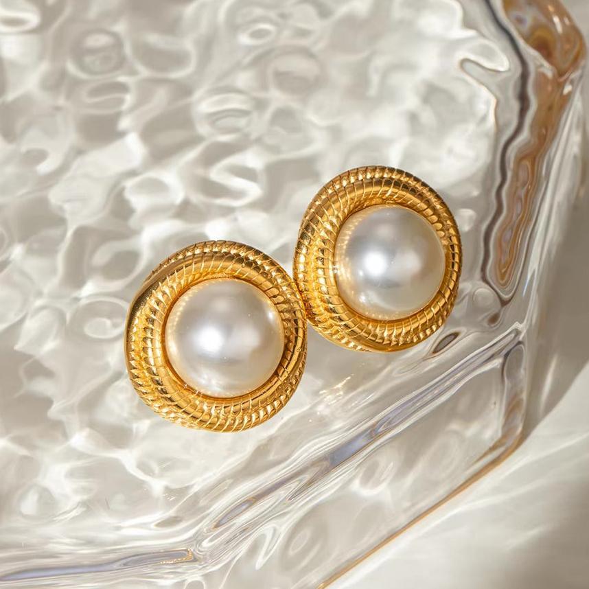 [AuraEcho]Aqua Freshwater Pearl Earrings