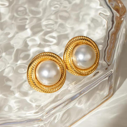 [AuraEcho]Aqua Freshwater Pearl Earrings