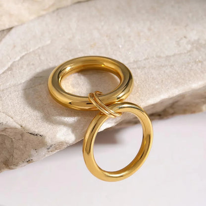[AuraEcho]Dune Stacked Gold Ring