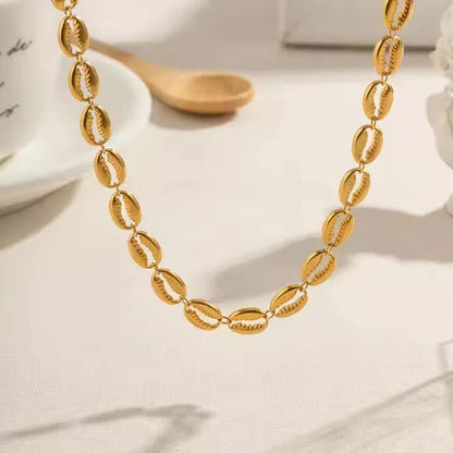 [AuraEcho]Pacifica Gold Seashell Necklace