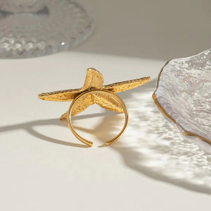 [AuraEcho]Seabreeze Gold Starfish Ring