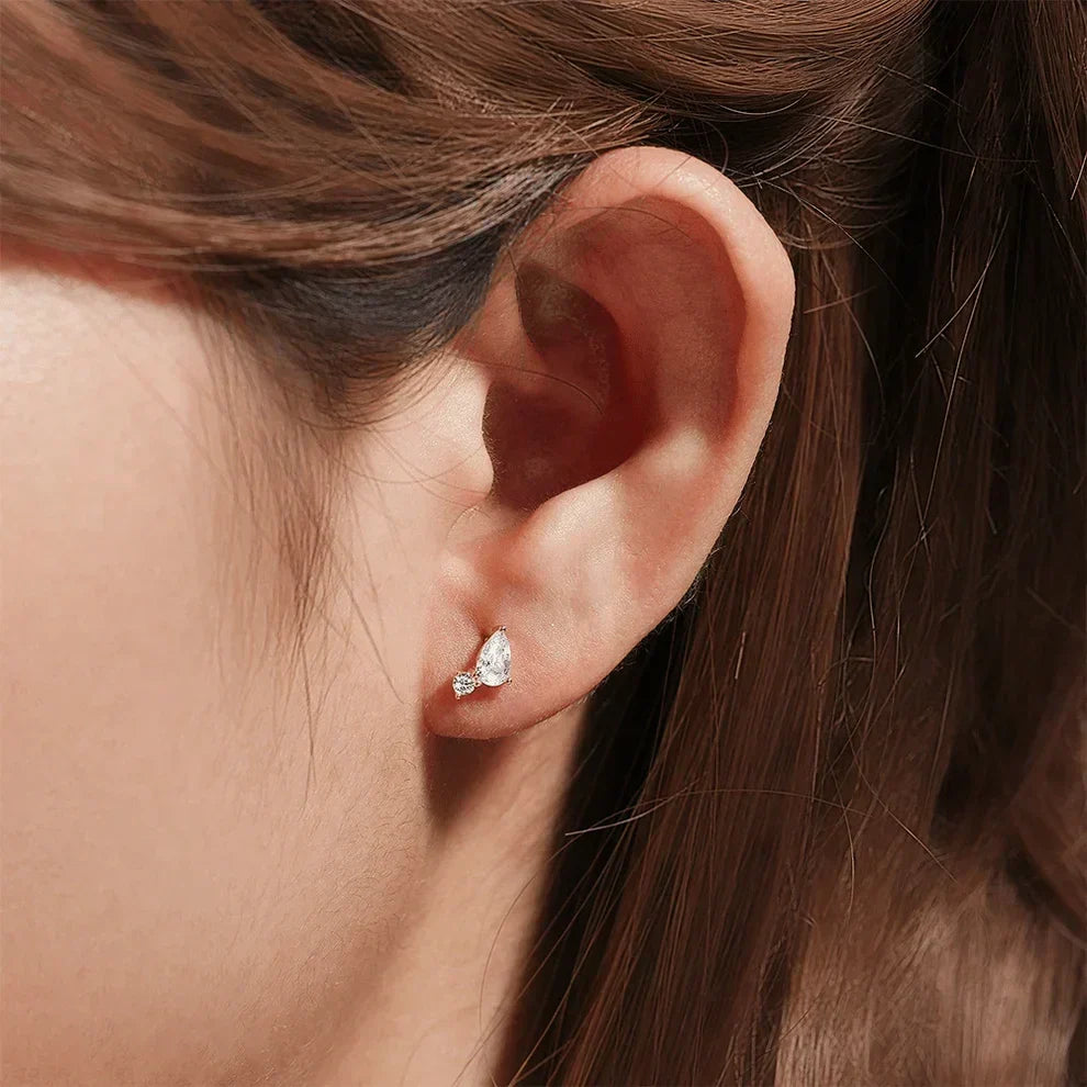 [AuraEcho]Kate Flat Back Diamond Stud