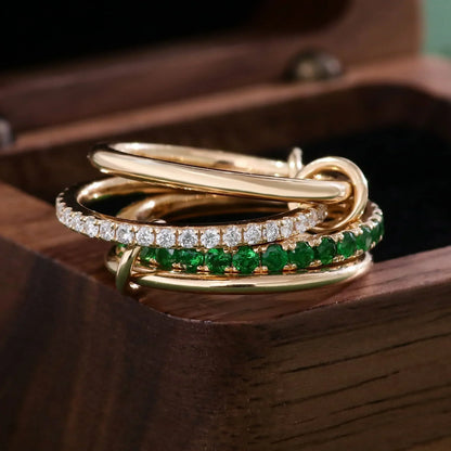 [AuraEcho]Imani Stacked Diamond Ring