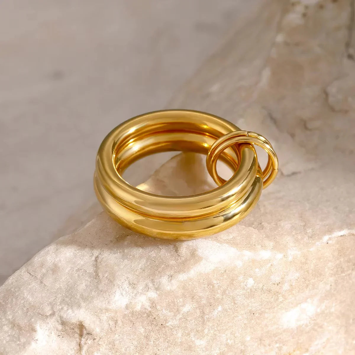 [AuraEcho]Dune Stacked Gold Ring
