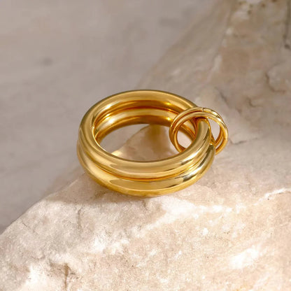 [AuraEcho]Dune Stacked Gold Ring