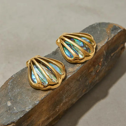 [AuraEcho]Nixie Gold Seashell Earrings