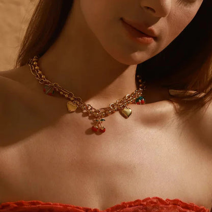 [AuraEcho]Kai Gold Cherry Necklace