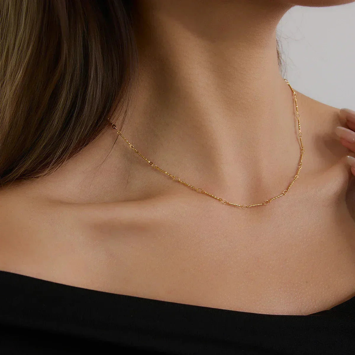 [AuraEcho]Amy Linked Chain Gold Necklace