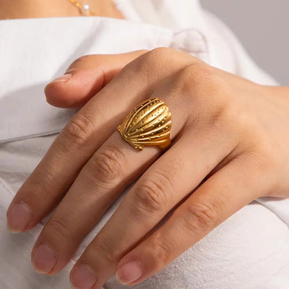 [AuraEcho]Aloha Gold Seashell Ring