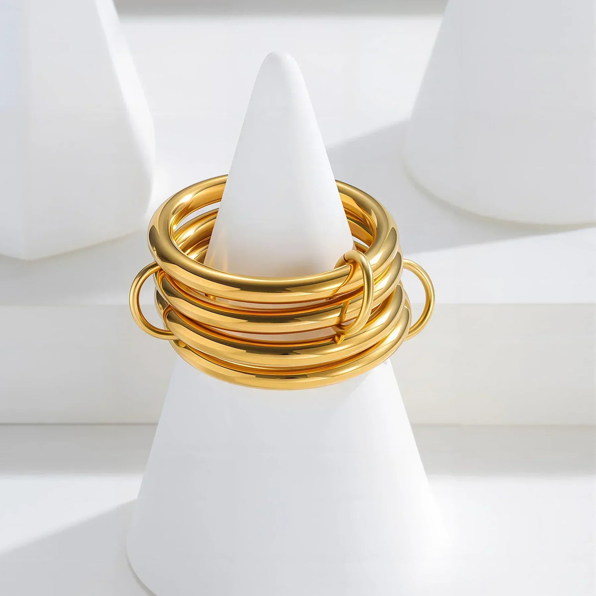 [AuraEcho]Alexandria Two-Tone Stacked Ring