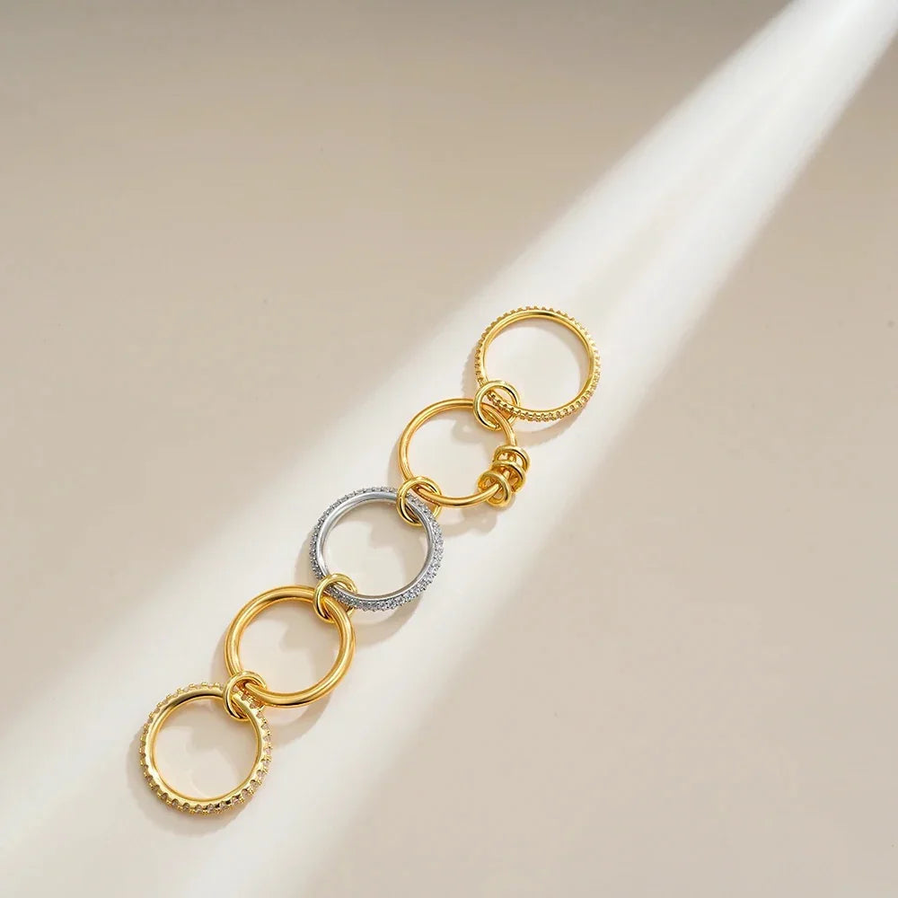 [AuraEcho]Blaise Stacked Diamond Ring