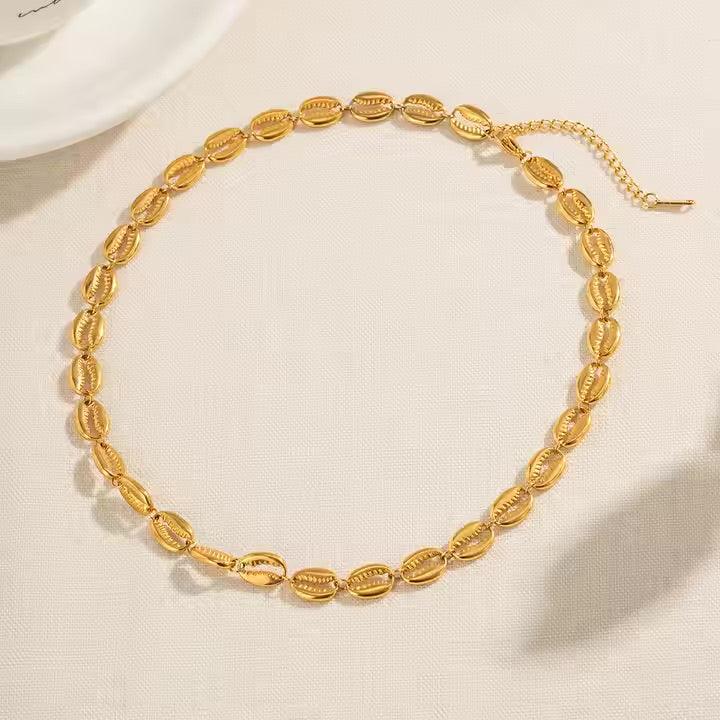 [AuraEcho]Pacifica Gold Seashell Necklace