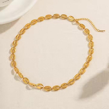 [AuraEcho]Pacifica Gold Seashell Necklace