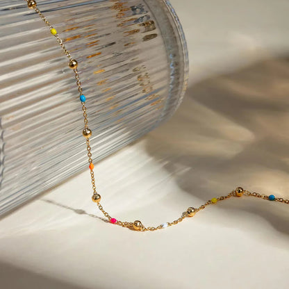 [AuraEcho]Amphitrite Gold Chain Bead Necklace