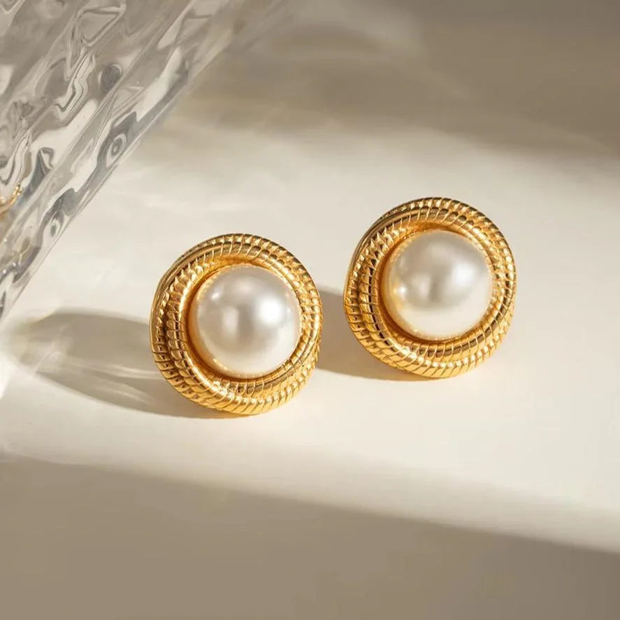 [AuraEcho]Aqua Freshwater Pearl Earrings