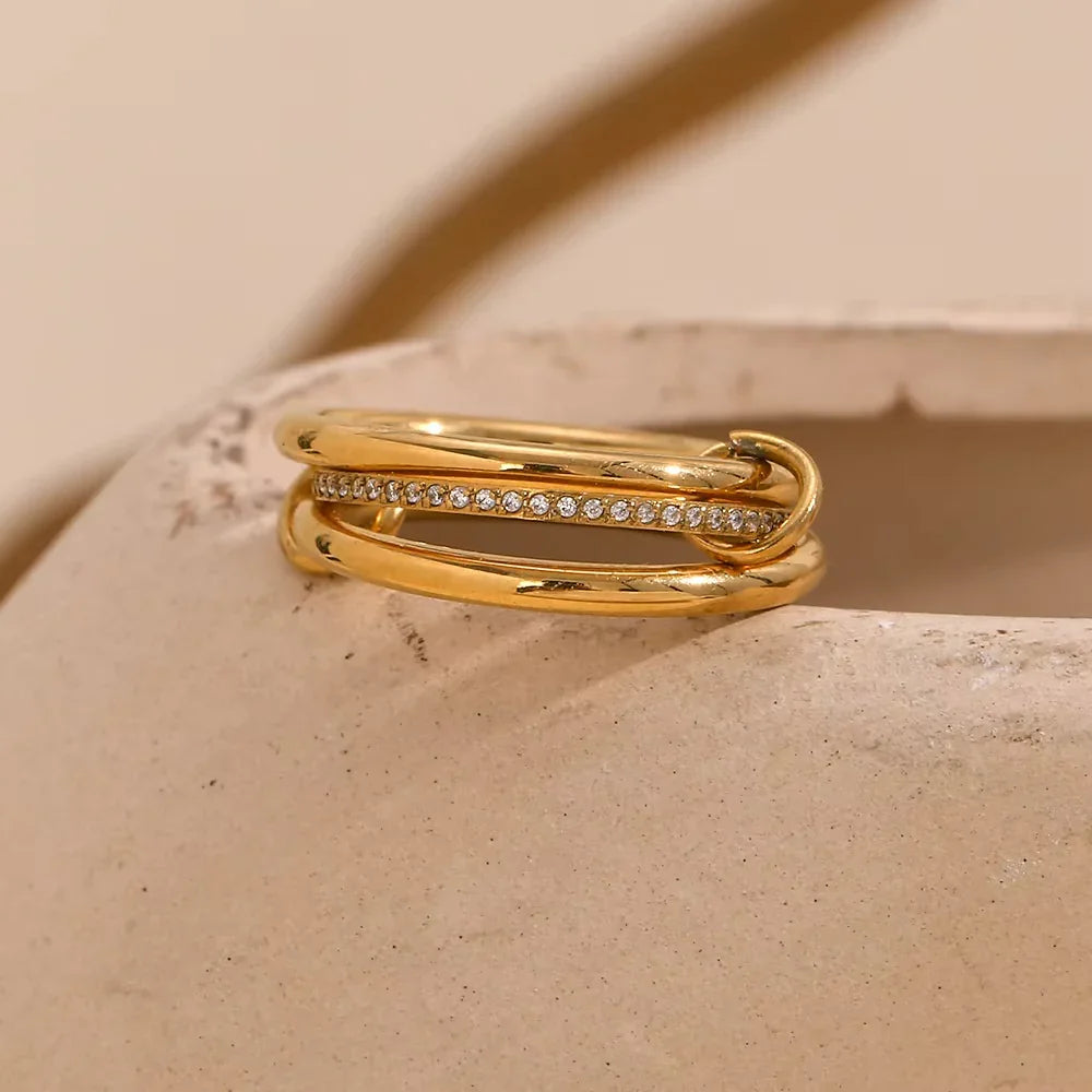 [AuraEcho]Dara Diamond Ring Stack