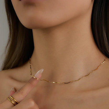 [AuraEcho]Amy Linked Chain Gold Necklace