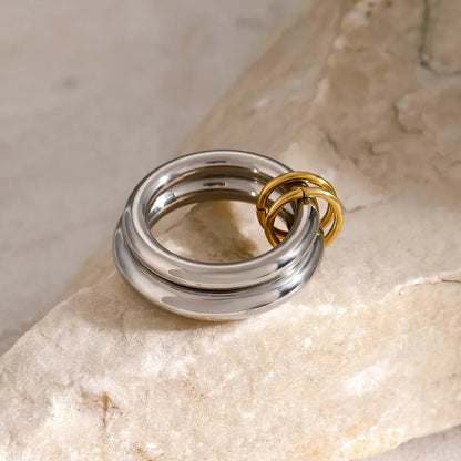 [AuraEcho]Dune Stacked Gold Ring