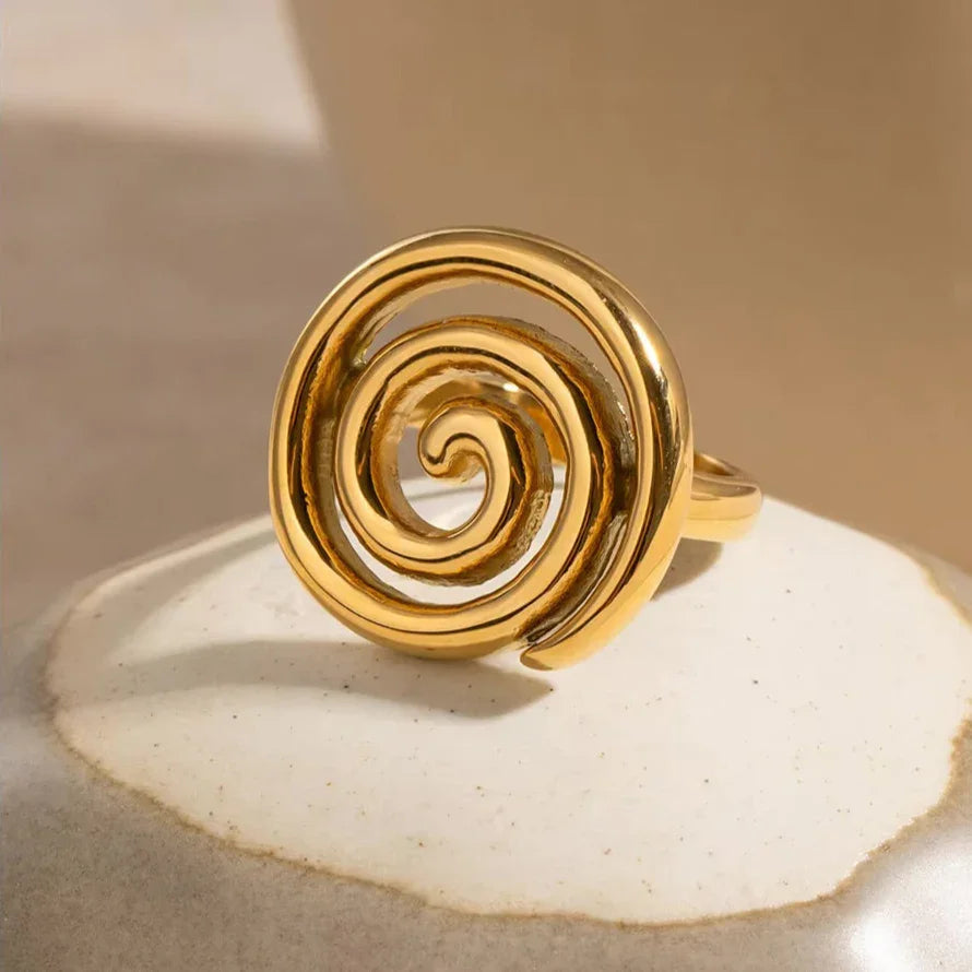 [AuraEcho]Christy Spiral Gold Ring