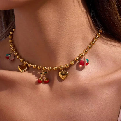 [AuraEcho]Kai Gold Cherry Necklace