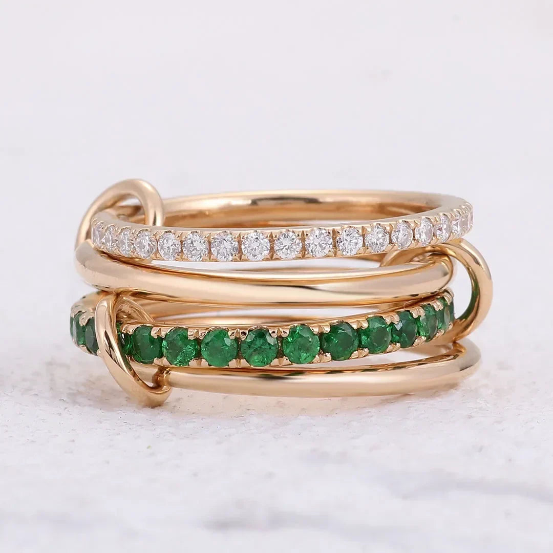 [AuraEcho]Imani Stacked Diamond Ring