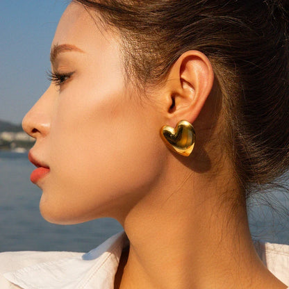 [AuraEcho]Aubree Gold Heart Earrings