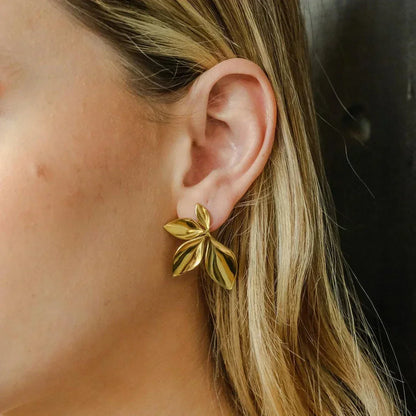[AuraEcho]Velle Gold Petal Earrings