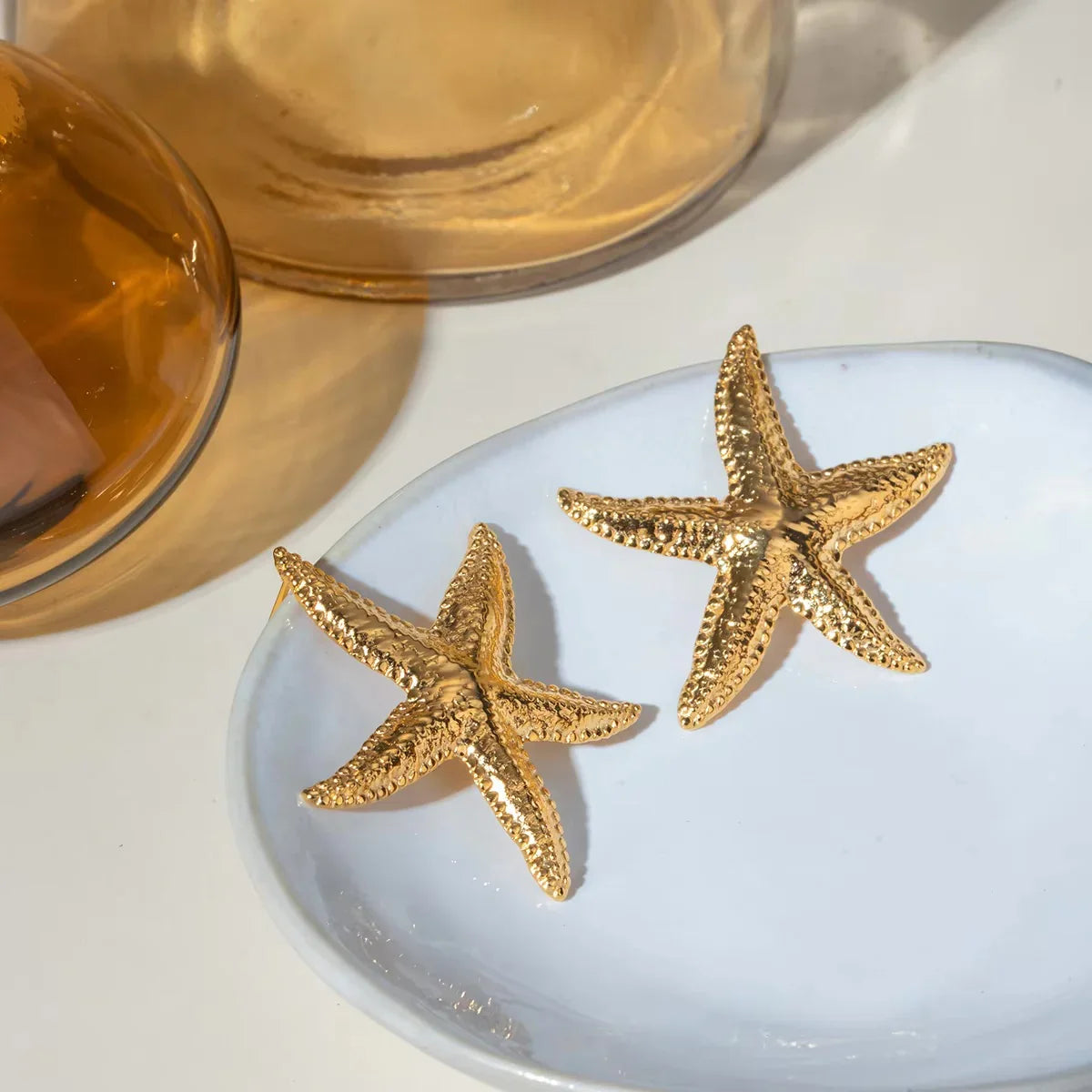 [AuraEcho]Serene Gold Starfish Earrings