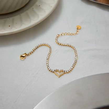 [AuraEcho]Patrice Diamond Heart Bracelet