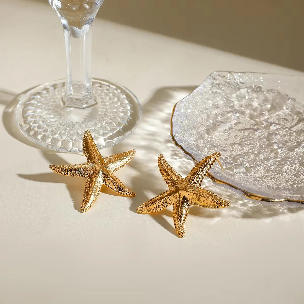 [AuraEcho]Serene Gold Starfish Earrings
