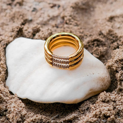 [AuraEcho]Serenity Diamond Gold Ring