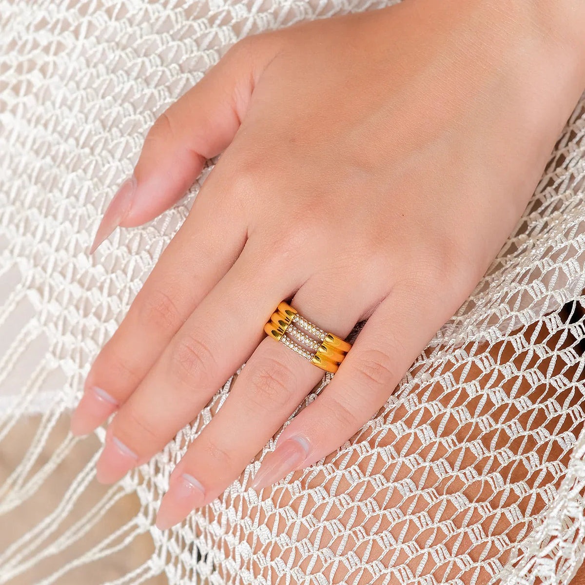 [AuraEcho]Serenity Diamond Gold Ring