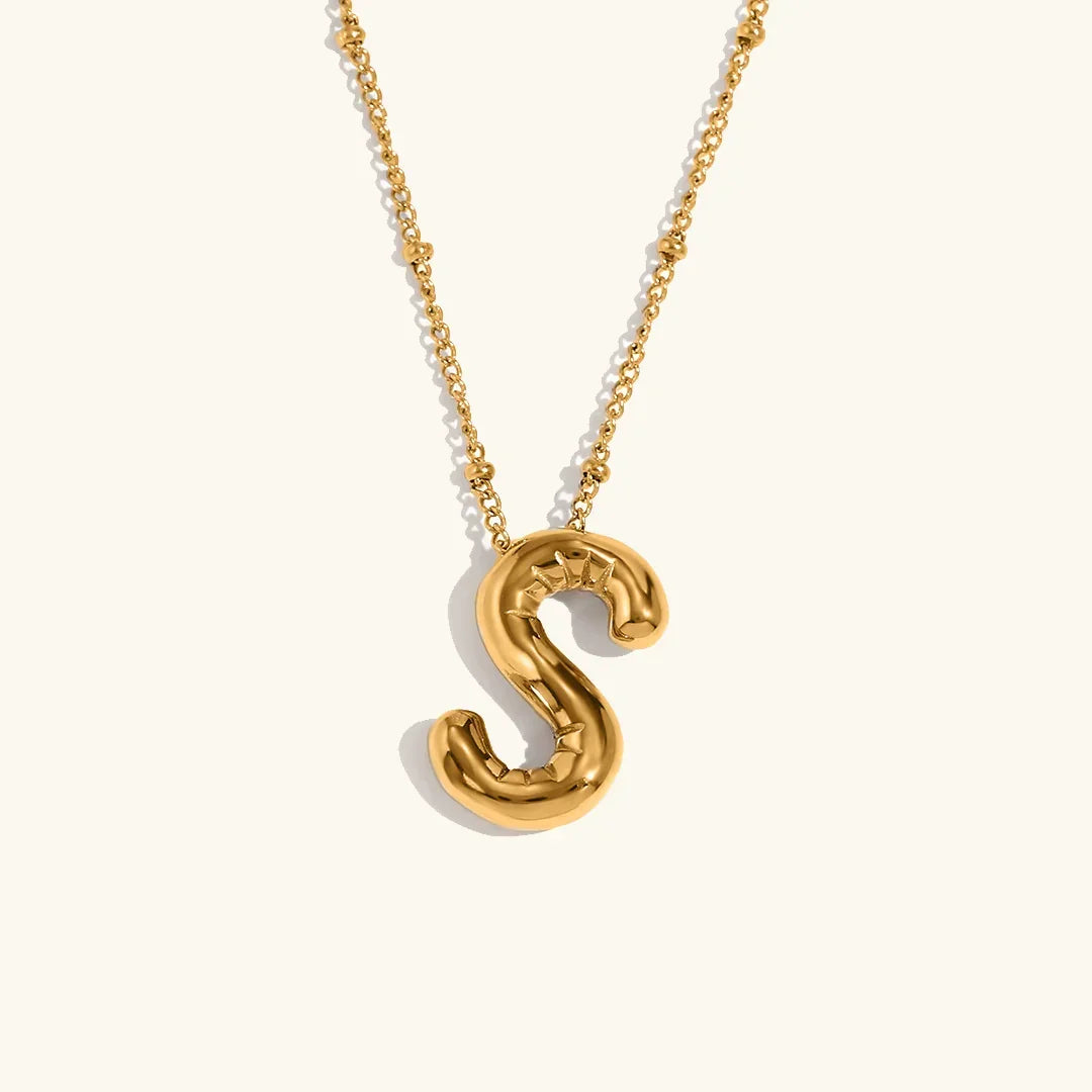 [AuraEcho]Balloon Gold Initial Necklace