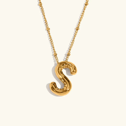 [AuraEcho]Balloon Gold Initial Necklace