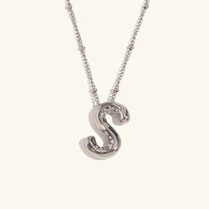 [AuraEcho]Balloon Gold Initial Necklace