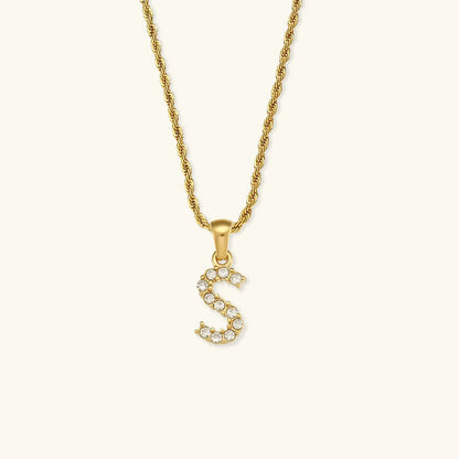 [AuraEcho]Maeve Letter Initial Diamond Necklace
