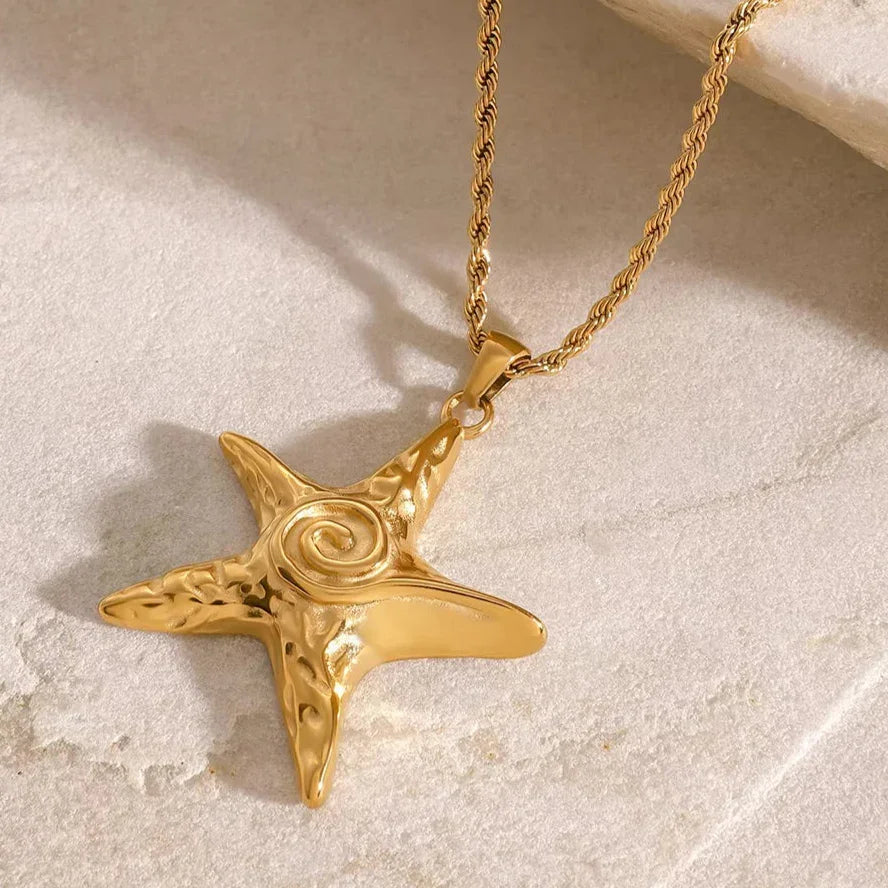 [AuraEcho]Tammy Gold Starfish Necklace