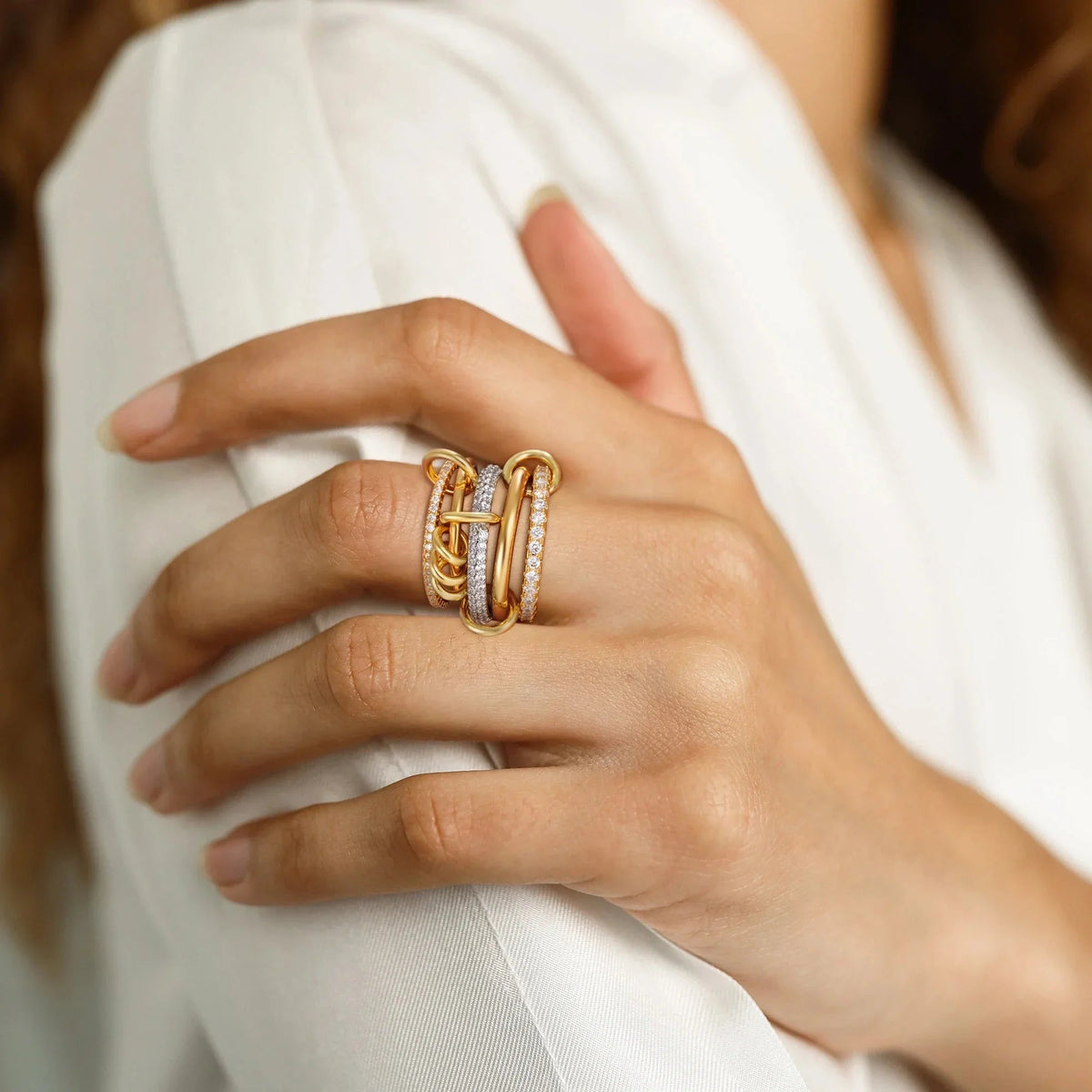 [AuraEcho]Blaise Stacked Diamond Ring