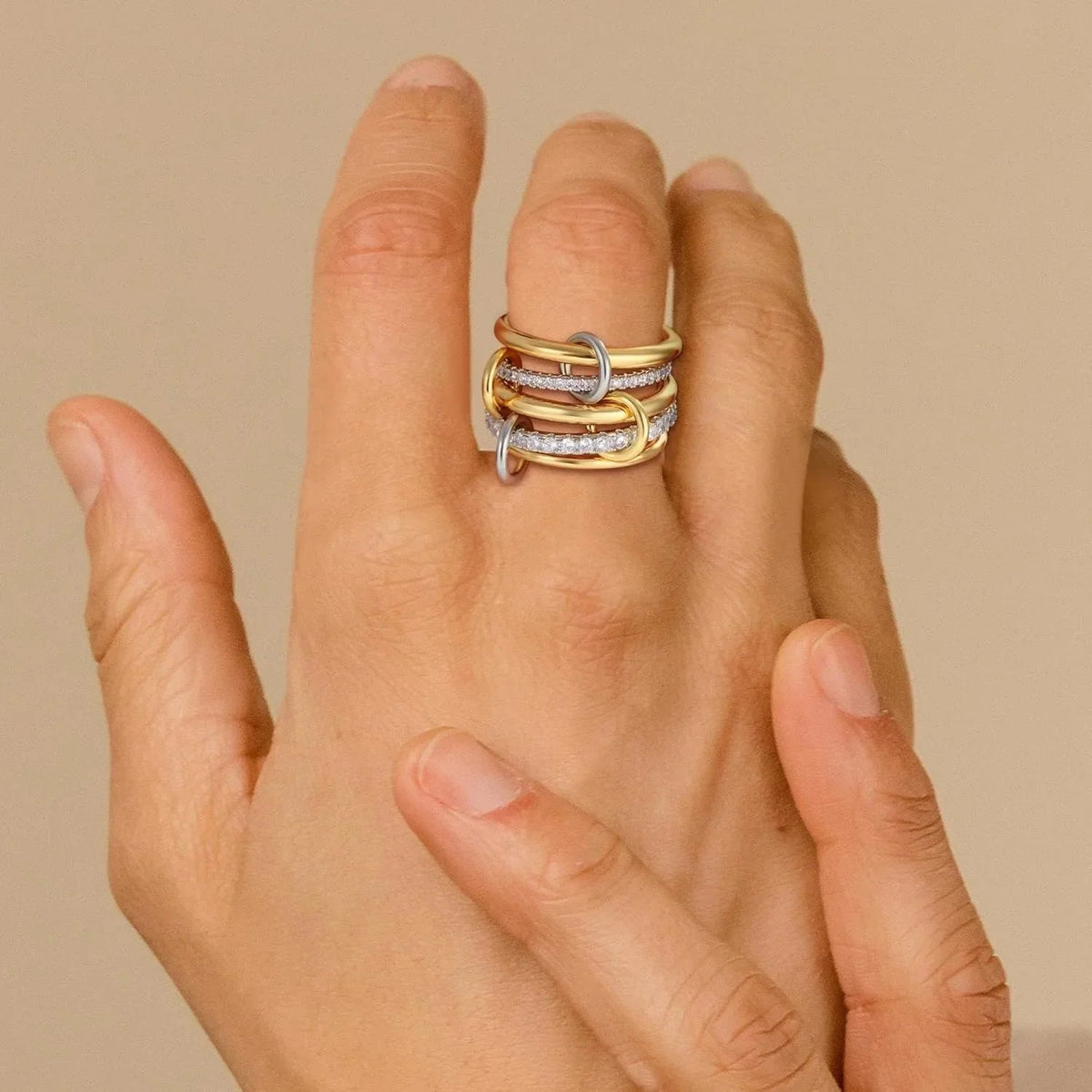[AuraEcho]Vera Stacked Diamond Ring