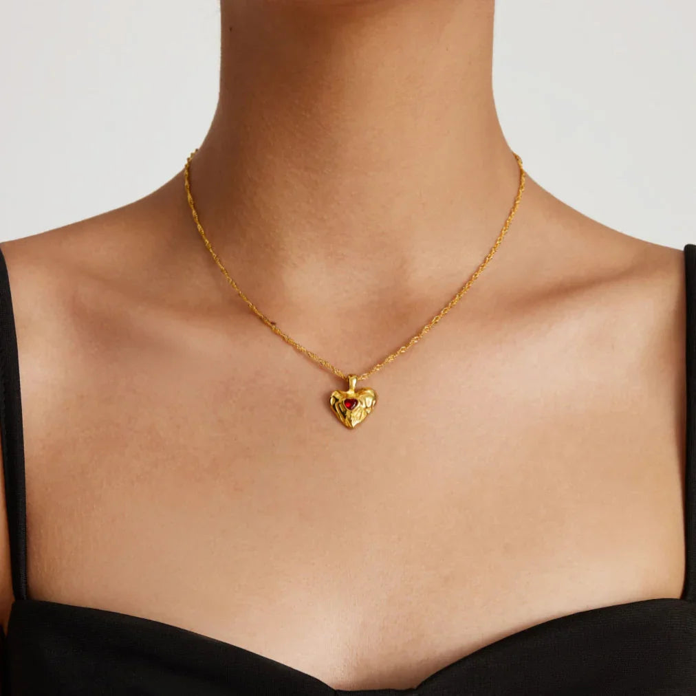 [AuraEcho]Vesper Gold Heart Necklace